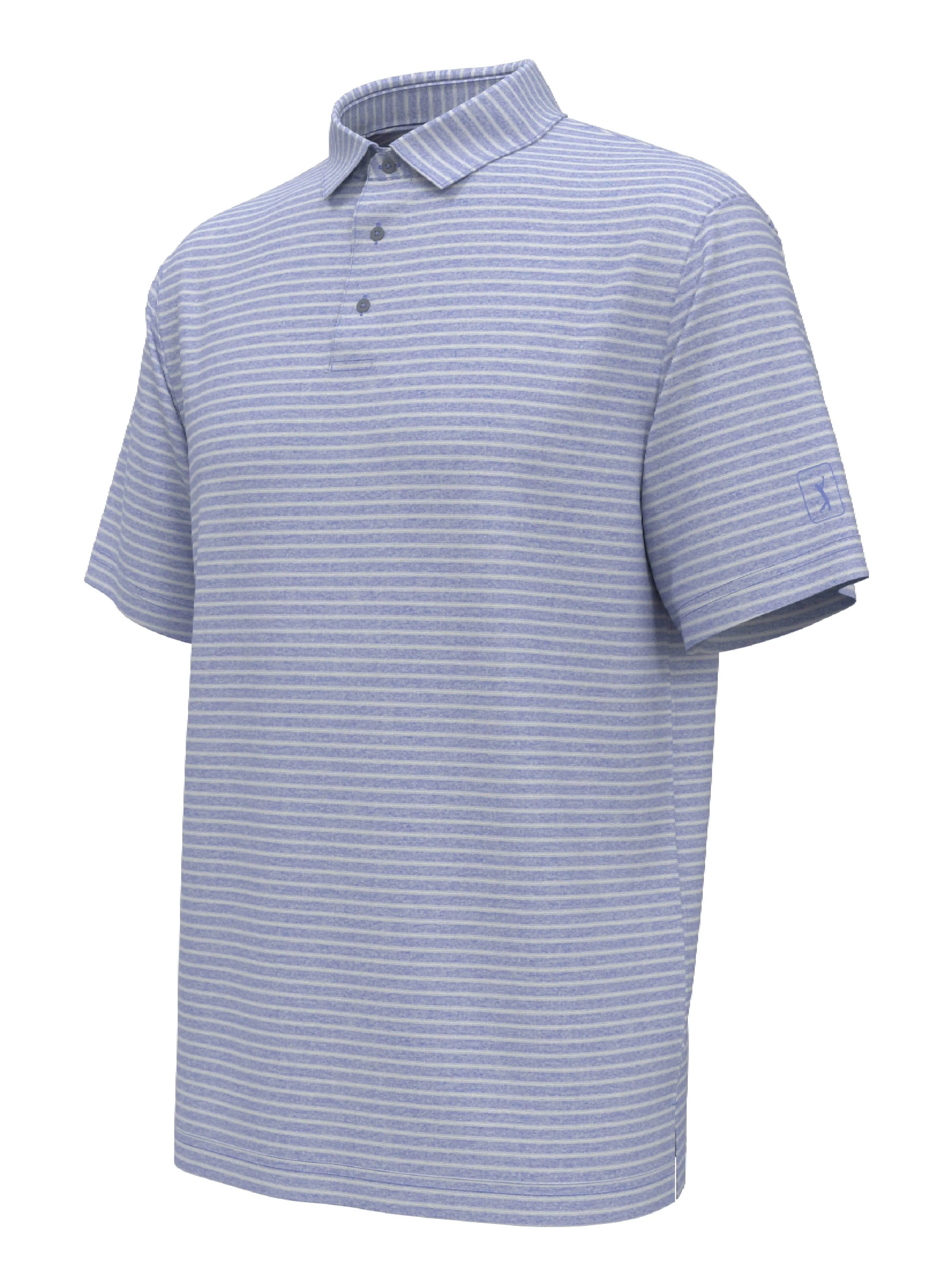 Men's Heather Feeder Stripe Golf Polo