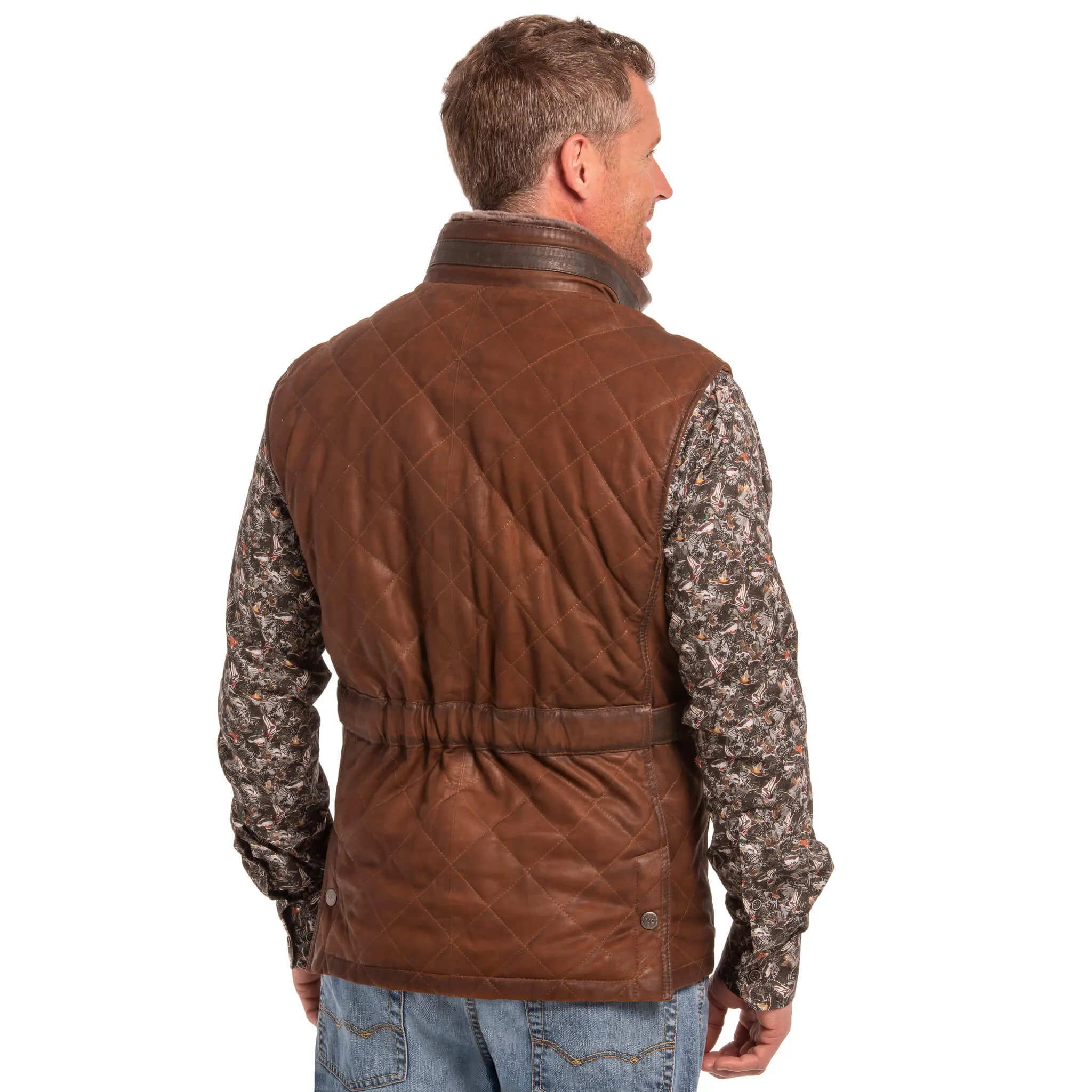 Men's Madison Creek | Vail Wax Suede Leather Vest | Bourbon