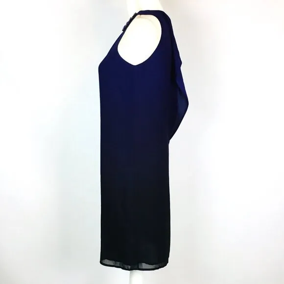 MICHAEL KORS PROTO SAMPLE Iris Purple Cut Out Back Dip Dye Gemstones Dress Sz 2