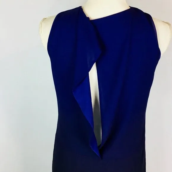 MICHAEL KORS PROTO SAMPLE Iris Purple Cut Out Back Dip Dye Gemstones Dress Sz 2