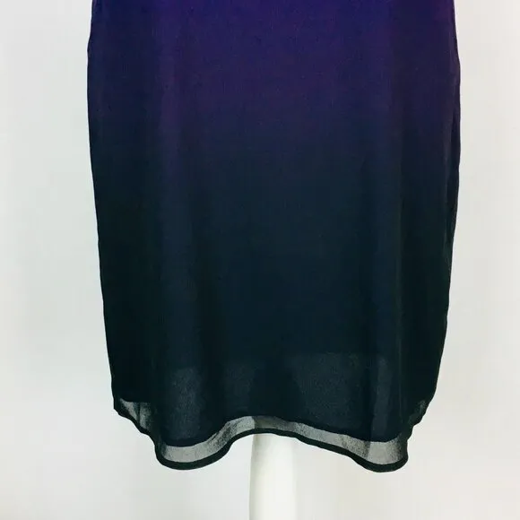 MICHAEL KORS PROTO SAMPLE Iris Purple Cut Out Back Dip Dye Gemstones Dress Sz 2