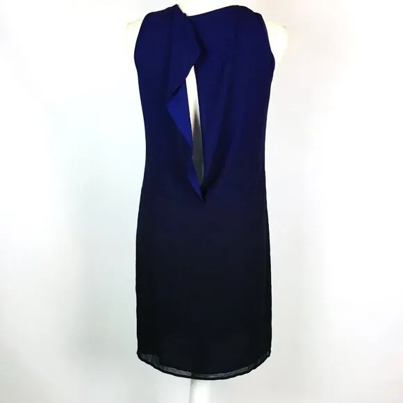 MICHAEL KORS PROTO SAMPLE Iris Purple Cut Out Back Dip Dye Gemstones Dress Sz 2