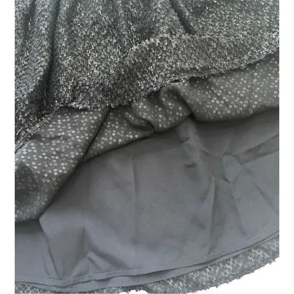 MICHAEL Michael Kors Black Silk Blend Sequin Flare Skirt Women's Size 8 NWT