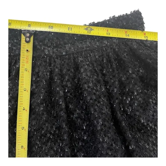 MICHAEL Michael Kors Black Silk Blend Sequin Flare Skirt Women's Size 8 NWT