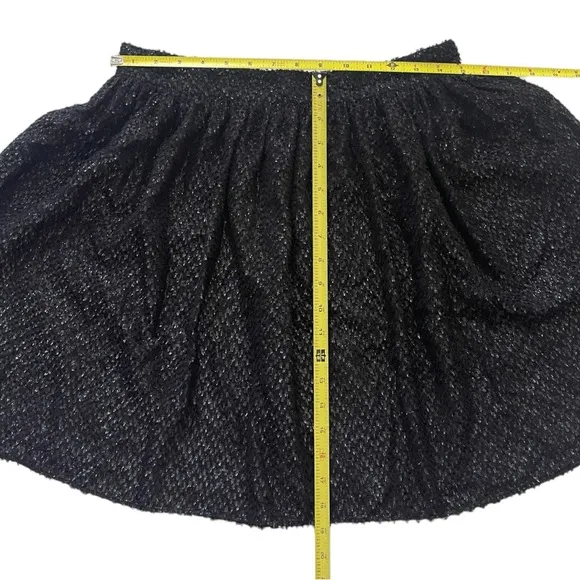 MICHAEL Michael Kors Black Silk Blend Sequin Flare Skirt Women's Size 8 NWT