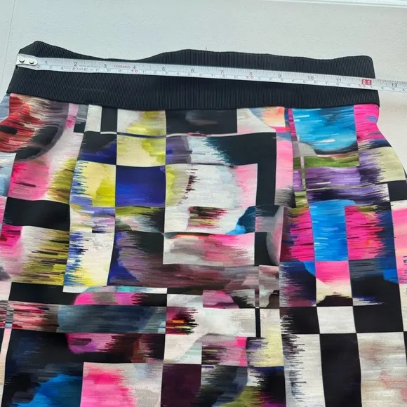Milly Multicolored Cubist Print Pencil Skirt Women's Size 2