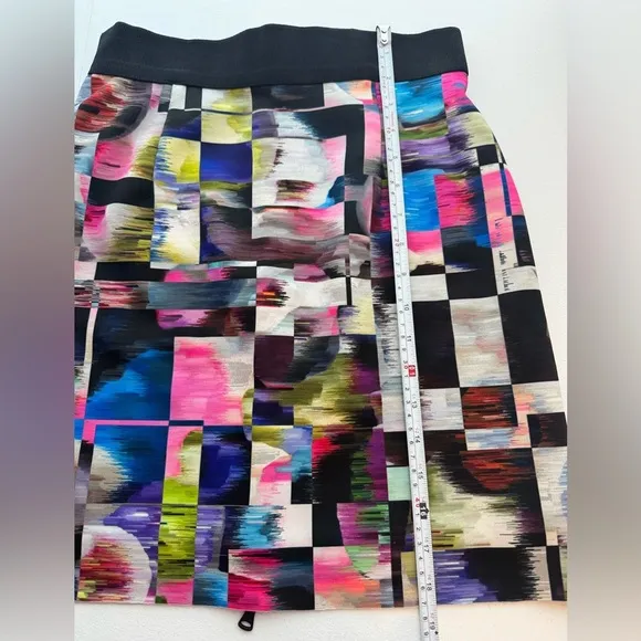Milly Multicolored Cubist Print Pencil Skirt Women's Size 2