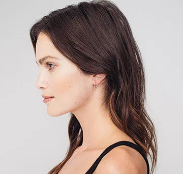 Mini Triangle Earrings | White Gold
