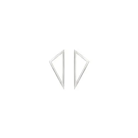 Mini Triangle Earrings | White Gold