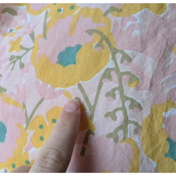 Mirth Handblocked Night Dress in Pink Lemonade Size Small Floral Night Gown