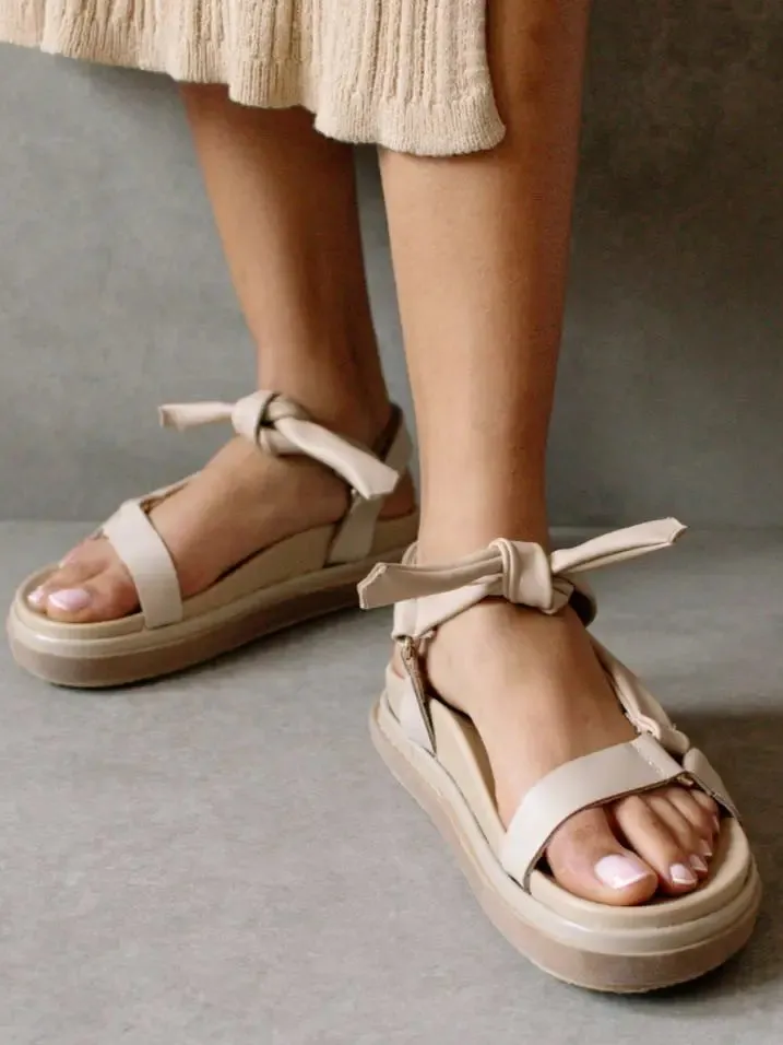 MISFIT ITEM - The Tied Together Sandal by Aloha's - Stone   Beige // Size 40 (US 9)