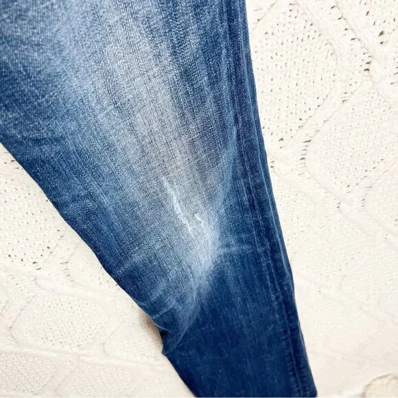 MISS ME | Blue Dark Wash &quot;IRENE&quot; Distressed Boot Cut Mid Rise Jeans | Bottoms
