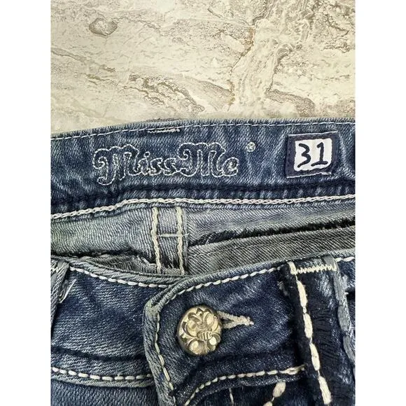 Miss Me Cutoff Jean Shorts Women's‎ Size 31 Rhinestone JPS501416R