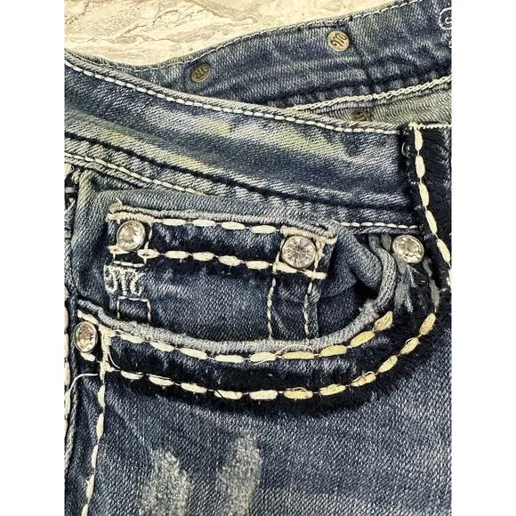 Miss Me Cutoff Jean Shorts Women's‎ Size 31 Rhinestone JPS501416R