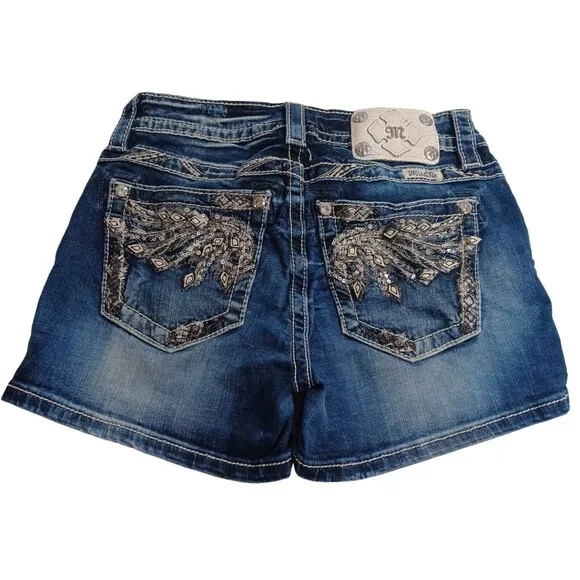 Miss Me Standard Rhinestone &amp; Sequin Shorts Women's Size 26