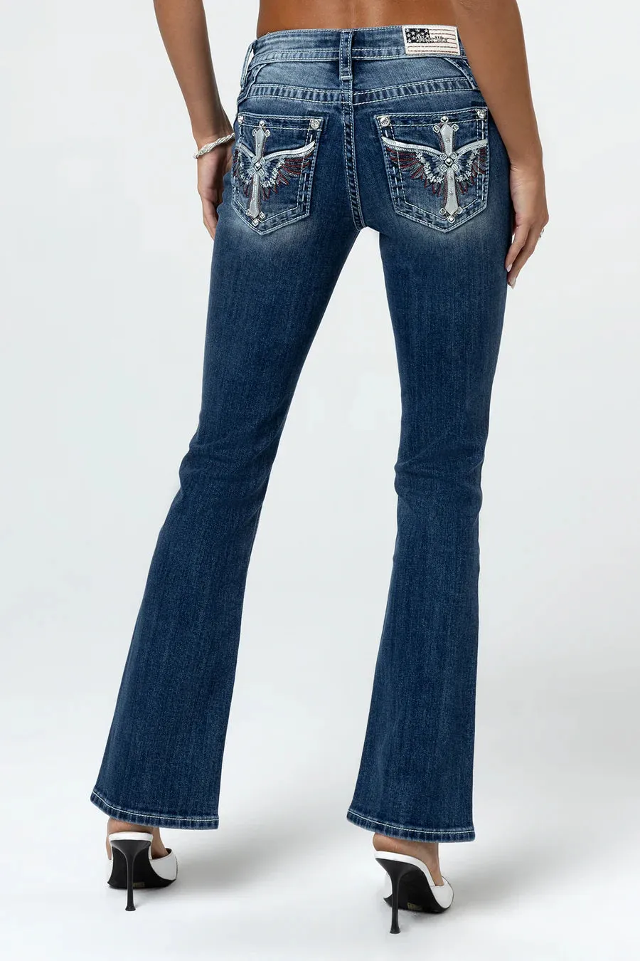 Miss Me Winged Spirit Mid-Rise Bootcut Jeans