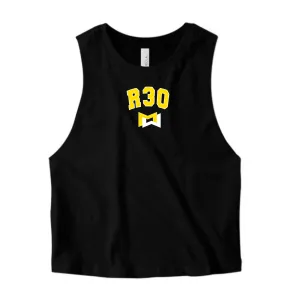 MOSSA Bella   Canvas Women's Cropped Tank - R30 Collegiate Logo