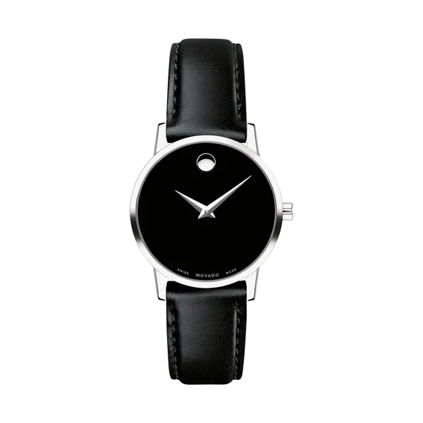 Movado Women's Museum Classic Black Leather Strap 0607274