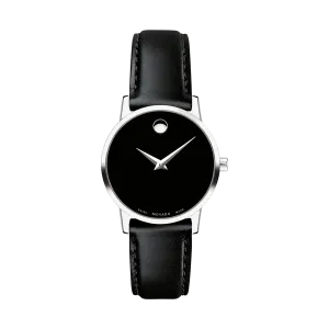 Movado Women's Museum Classic Black Leather Strap 0607274
