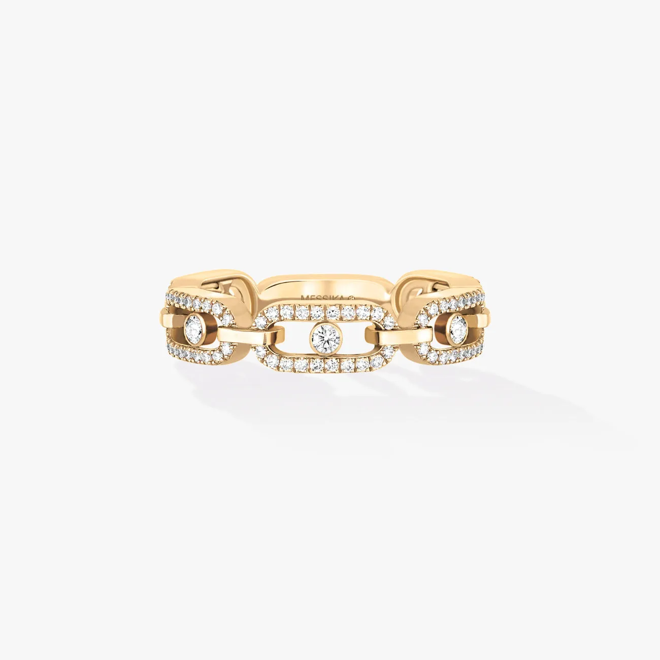 Move Link 18K Yellow Gold Multi Diamond Pavé Ring