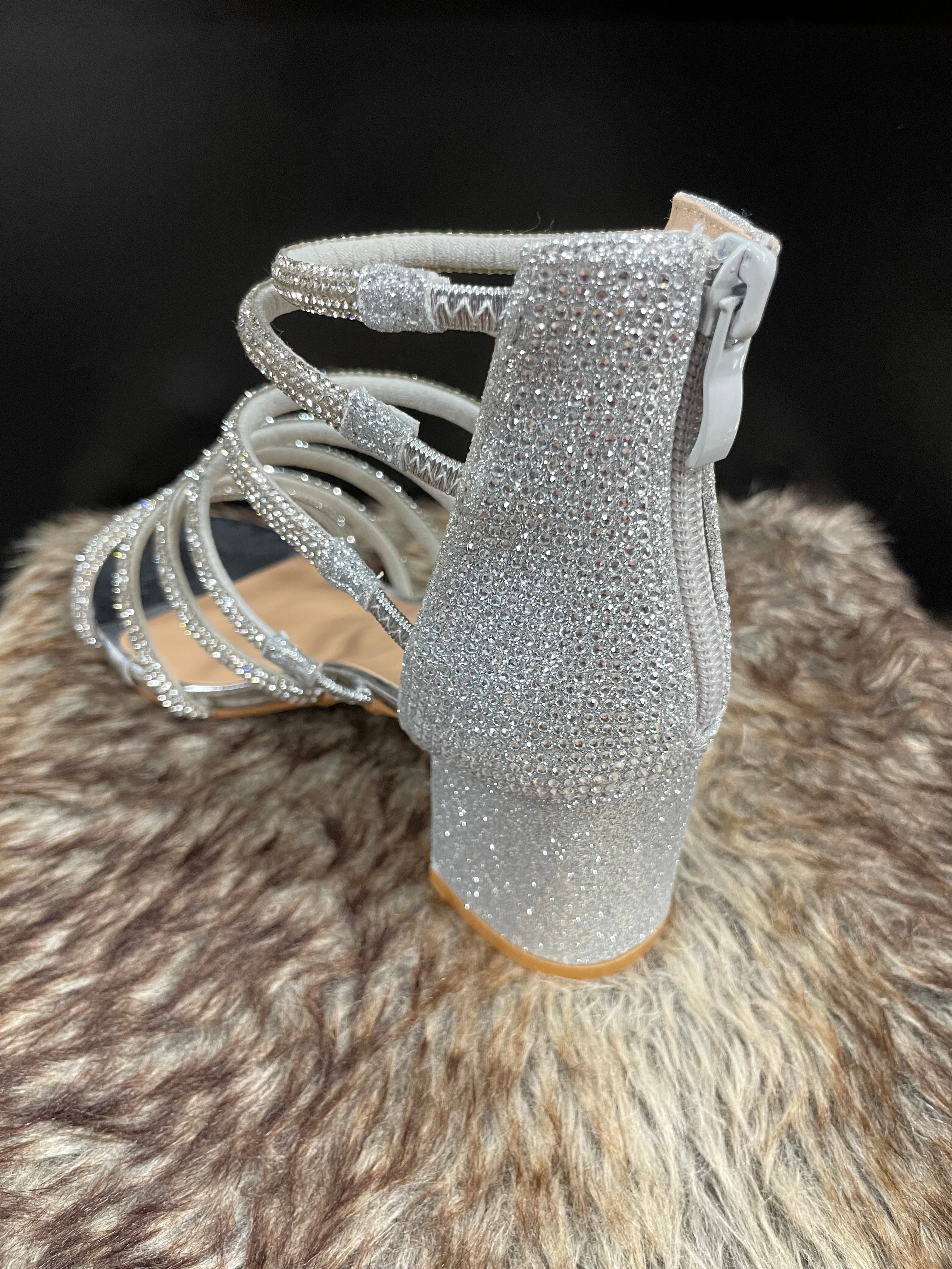 Nataly Silver Rhinestone Heels