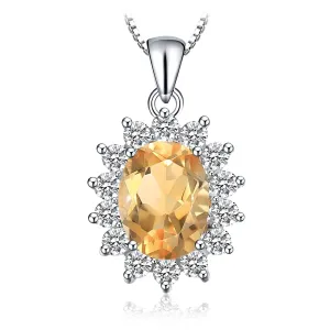 Natural Citrine Pendant Necklace
