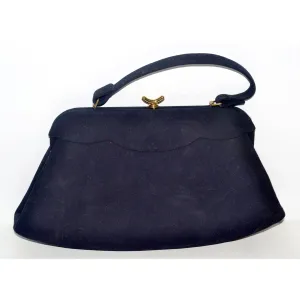 Navy Suede Purse By Kessler