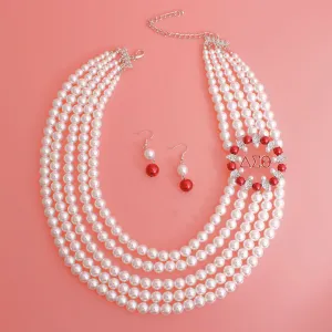 Necklace White Pearl Soror Delta Set