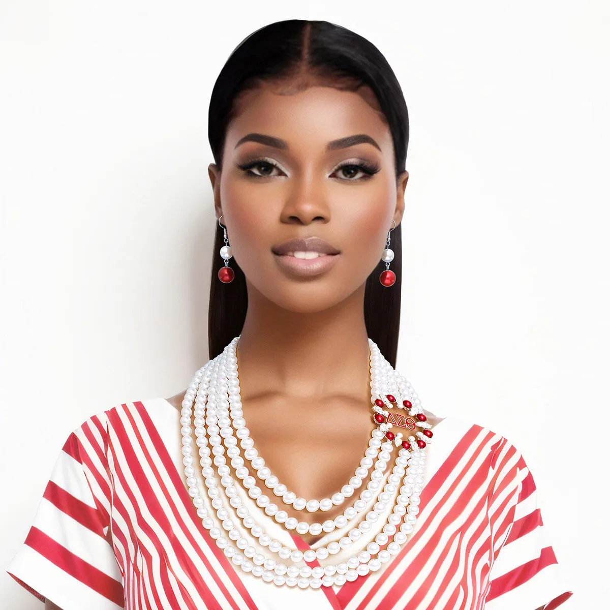 Necklace White Pearl Soror Delta Set