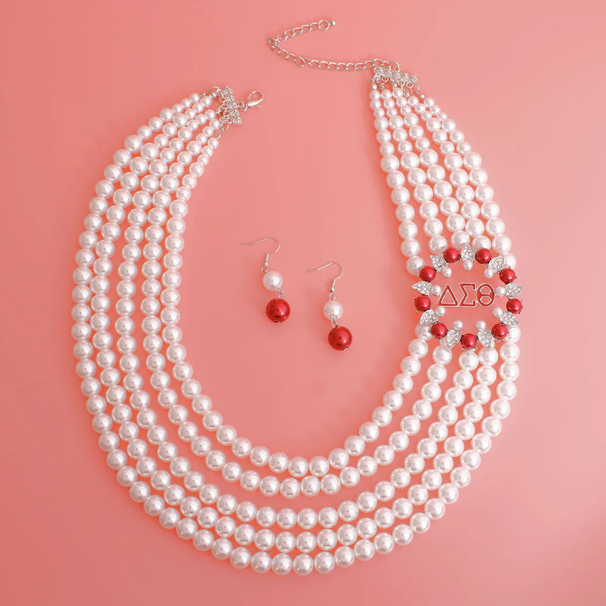 Necklace White Pearl Soror Delta Set
