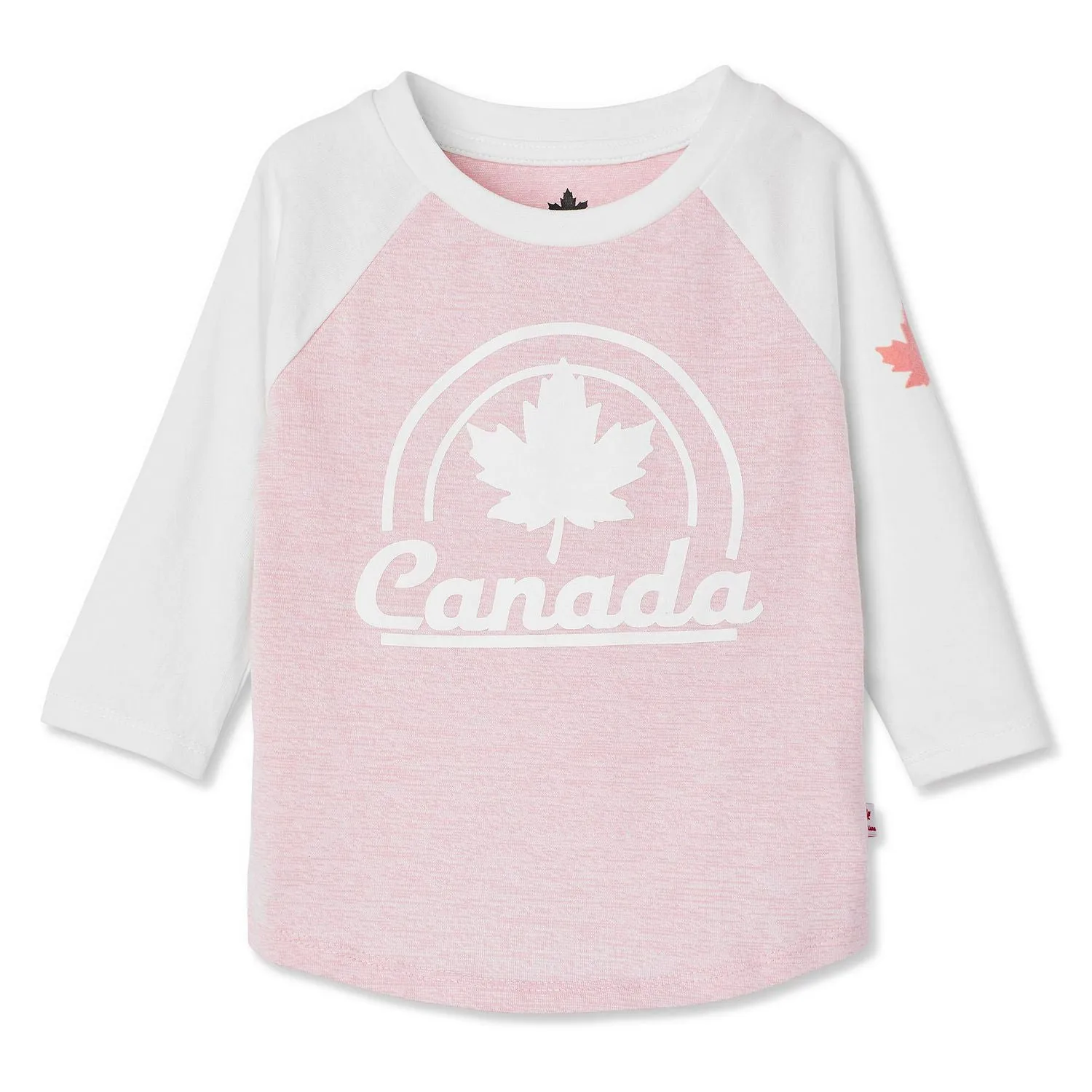 New Canadiana Kids Girls' Colour Blocked Raglan Tee, Pink, Sz 3T!