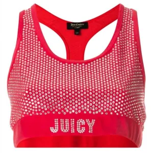 NEW JUICY COUTURE women's velour sports bra in red