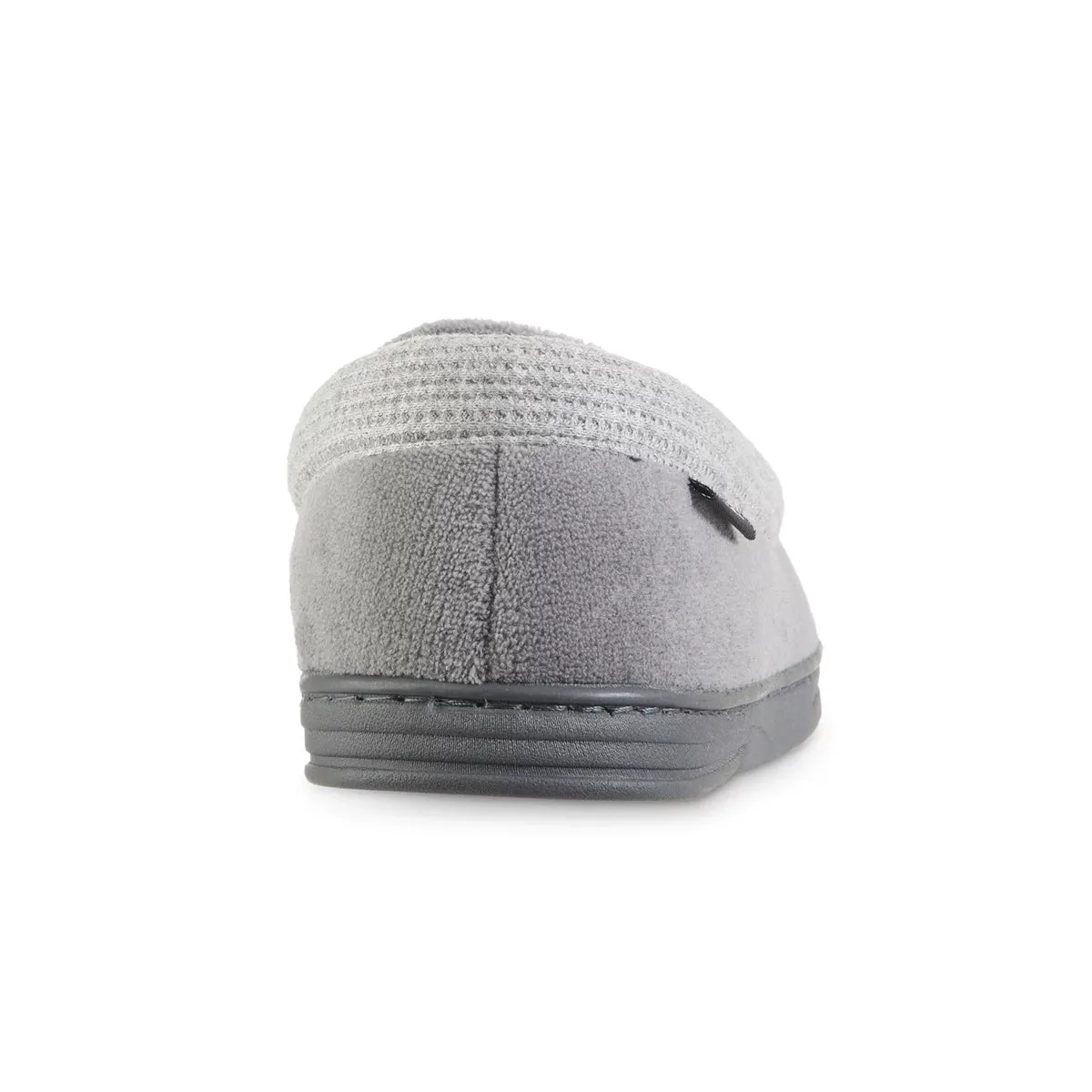 New Men's isotoner Microterry and Waffle Travis Moccasin Slippers, light grey Sz XXL 13-14
