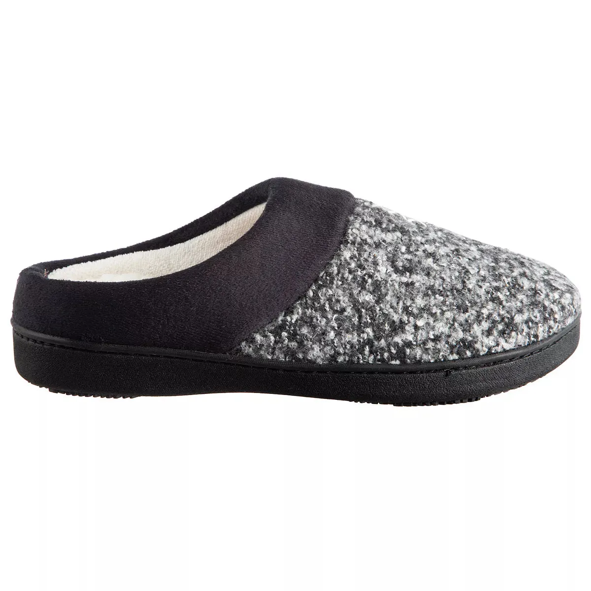 New with tags! Women's isotoner Jessie Tweed Marisol Hoodback Slippers, Sz XL 9.5-10