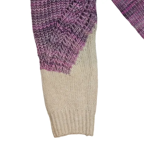 Nic   Zoe Winter Warmth Pink Crewneck Sweater Size Large Cotton Blend Open Knit