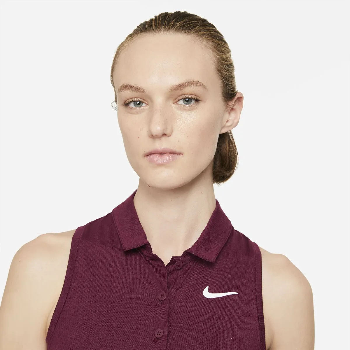 Nike Women's Victory Polo Dress (Deep Beetroot/White)