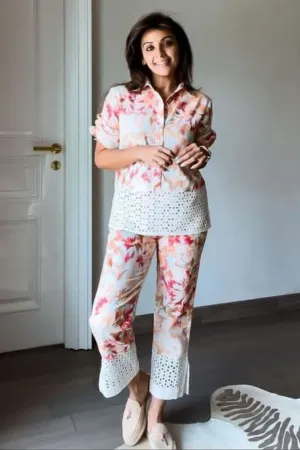 Nriti Shah In Our Amber Eyelet Co-ord Set