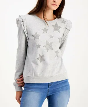 NWT INC International Concepts Women's Ruffled Star Sweatshirt. 100107991B Small