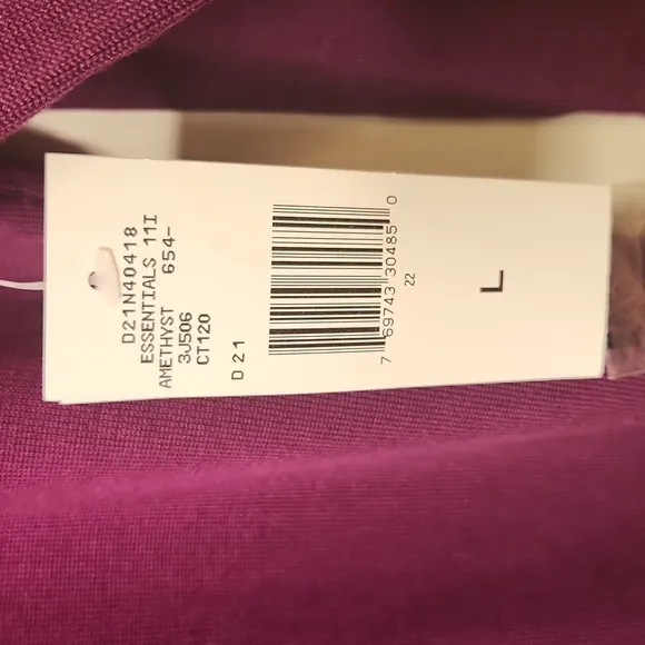 NWT Jones New York Women's Amethyst Silk Mock Neck Long Sleeve Sweater Size L