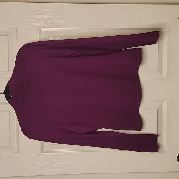 NWT Jones New York Women's Amethyst Silk Mock Neck Long Sleeve Sweater Size L