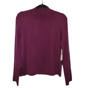 NWT Jones New York Women's Amethyst Silk Mock Neck Long Sleeve Sweater Size L
