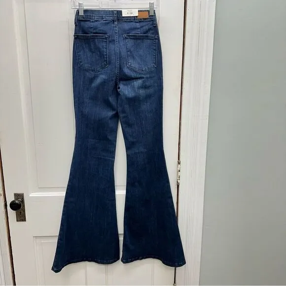 NWT Judy Blue high waist pull on super flare bell bottom jeans women's 0 tall