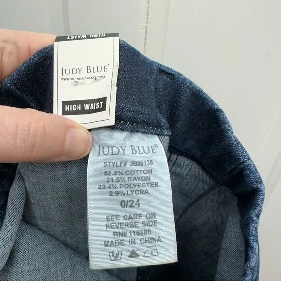 NWT Judy Blue high waist pull on super flare bell bottom jeans women's 0 tall