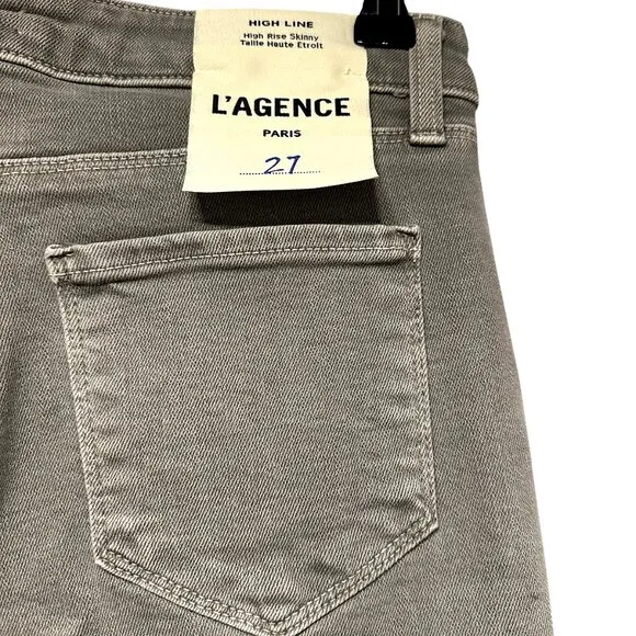 NWT - L'AGENCE Deconstruct High Line High Rise Skinny Jean -  size 27 - gray