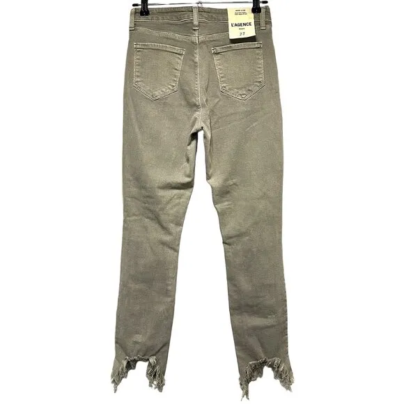 NWT - L'AGENCE Deconstruct High Line High Rise Skinny Jean -  size 27 - gray
