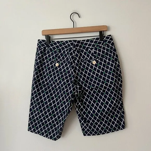 NWT Peter Millar University of Notre Dame Plaid Golf Shorts Women's Size 8