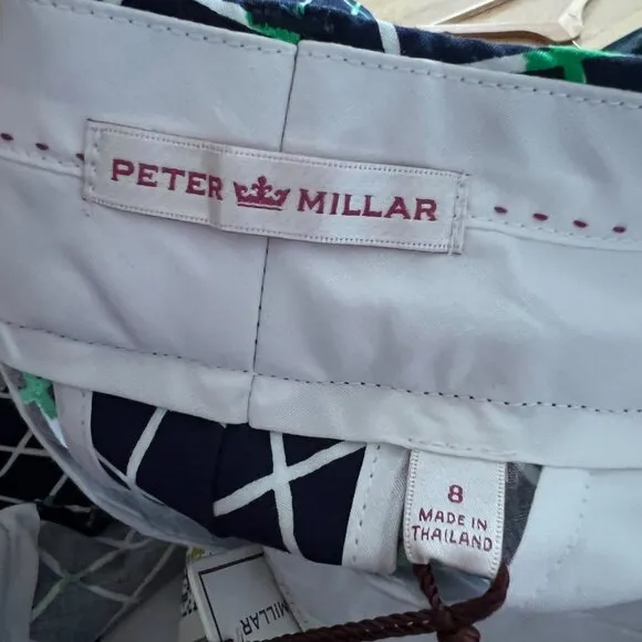 NWT Peter Millar University of Notre Dame Plaid Golf Shorts Women's Size 8