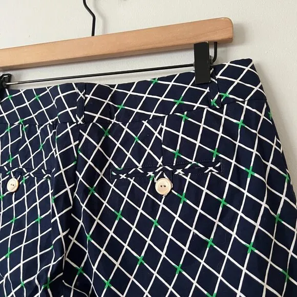 NWT Peter Millar University of Notre Dame Plaid Golf Shorts Women's Size 8