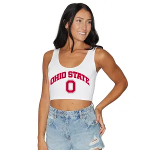 Ohio State OSU Buckeyes White Crop Tank Top