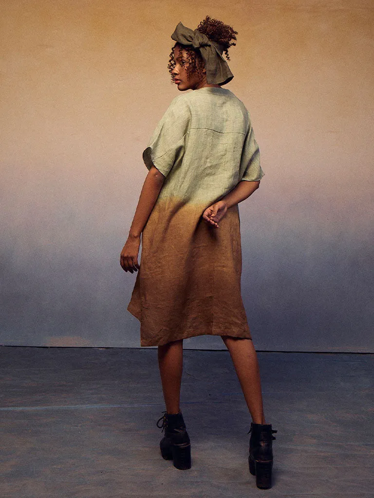 Ombre Block Dress Green Cocoa